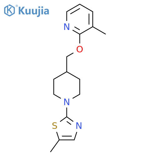 3-Methyl-2-{[1-(5-methyl-1,3-thiazol-2-yl)piperidin-4-yl]methoxy}pyridine structure