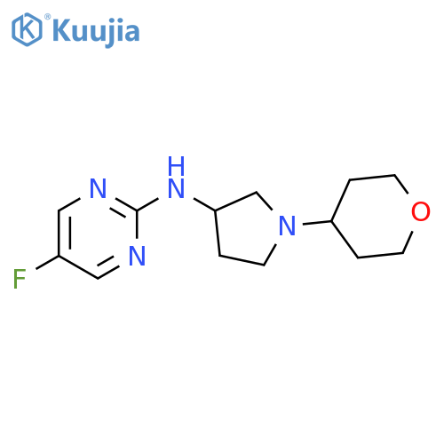 5-fluoro-N-1-(oxan-4-yl)pyrrolidin-3-ylpyrimidin-2-amine structure