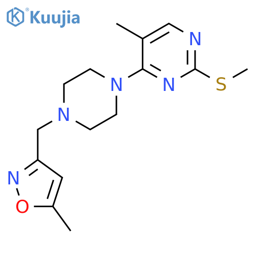 5-Methyl-4-{4-[(5-methyl-1,2-oxazol-3-yl)methyl]piperazin-1-yl}-2-(methylsulfanyl)pyrimidine structure