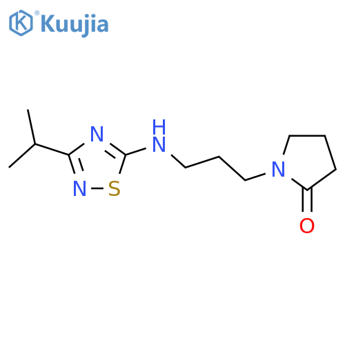 1-(3-{[3-(Propan-2-yl)-1,2,4-thiadiazol-5-yl]amino}propyl)pyrrolidin-2-one structure