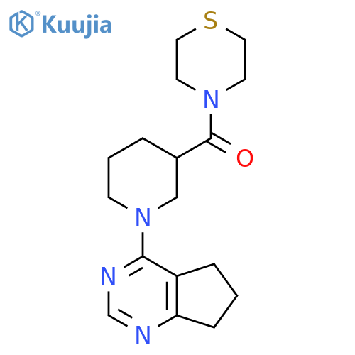 4-(1-{5H,6H,7H-cyclopenta[d]pyrimidin-4-yl}piperidine-3-carbonyl)thiomorpholine structure