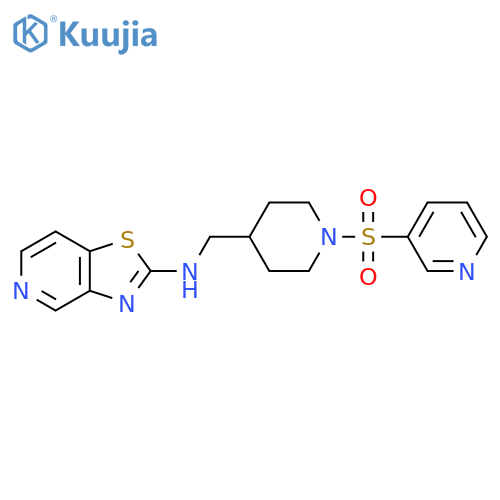 N-{[1-(pyridine-3-sulfonyl)piperidin-4-yl]methyl}-[1,3]thiazolo[4,5-c]pyridin-2-amine structure