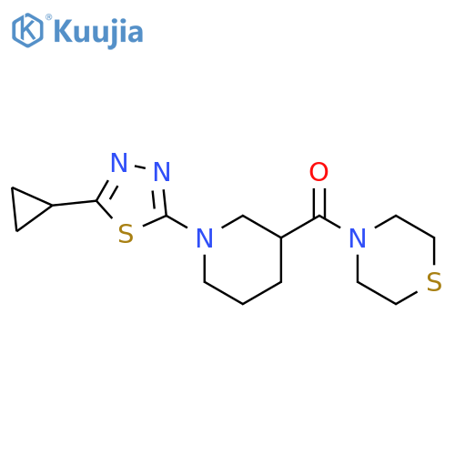 4-[1-(5-cyclopropyl-1,3,4-thiadiazol-2-yl)piperidine-3-carbonyl]thiomorpholine structure