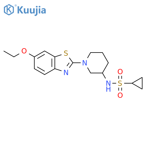 N-[1-(6-ethoxy-1,3-benzothiazol-2-yl)piperidin-3-yl]cyclopropanesulfonamide structure