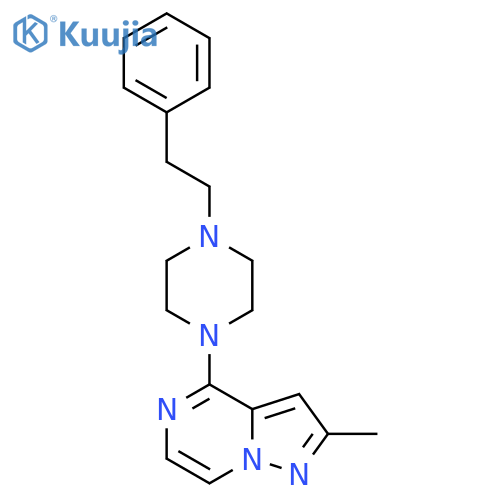 1-{2-Methylpyrazolo[1,5-a]pyrazin-4-yl}-4-(2-phenylethyl)piperazine structure