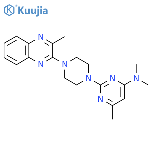 N,N,6-trimethyl-2-[4-(3-methylquinoxalin-2-yl)piperazin-1-yl]pyrimidin-4-amine structure