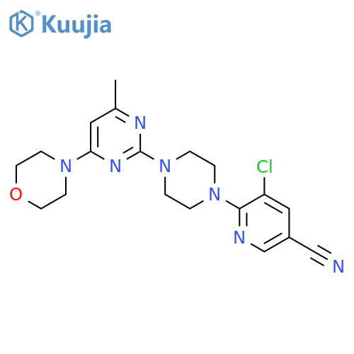 5-Chloro-6-{4-[4-methyl-6-(morpholin-4-yl)pyrimidin-2-yl]piperazin-1-yl}pyridine-3-carbonitrile structure
