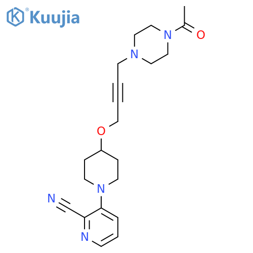 3-(4-{[4-(4-Acetylpiperazin-1-yl)but-2-yn-1-yl]oxy}piperidin-1-yl)pyridine-2-carbonitrile structure