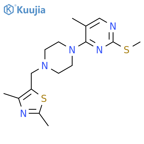 4-{4-[(2,4-Dimethyl-1,3-thiazol-5-yl)methyl]piperazin-1-yl}-5-methyl-2-(methylsulfanyl)pyrimidine structure