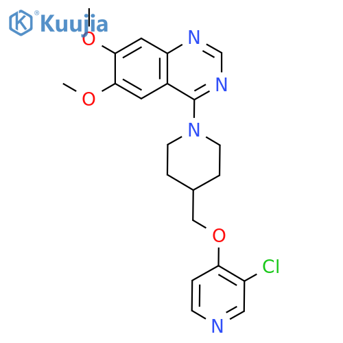 4-(4-{[(3-Chloropyridin-4-yl)oxy]methyl}piperidin-1-yl)-6,7-dimethoxyquinazoline structure