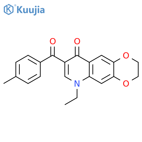 6-ethyl-8-(4-methylbenzoyl)-2H,3H,6H,9H-[1,4]dioxino[2,3-g]quinolin-9-one structure
