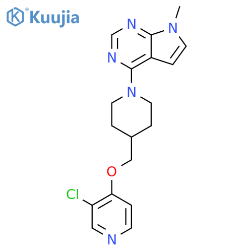 3-chloro-4-[(1-{7-methyl-7H-pyrrolo[2,3-d]pyrimidin-4-yl}piperidin-4-yl)methoxy]pyridine structure
