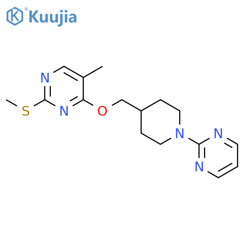 5-methyl-2-(methylsulfanyl)-4-{[1-(pyrimidin-2-yl)piperidin-4-yl]methoxy}pyrimidine structure
