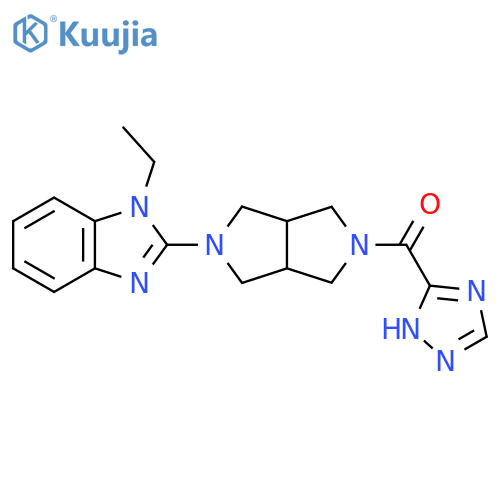 1-ethyl-2-[5-(1H-1,2,4-triazole-3-carbonyl)-octahydropyrrolo[3,4-c]pyrrol-2-yl]-1H-1,3-benzodiazole structure