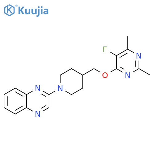 2-(4-{[(5-fluoro-2,6-dimethylpyrimidin-4-yl)oxy]methyl}piperidin-1-yl)quinoxaline structure
