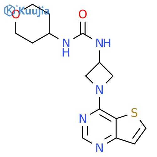 1-(oxan-4-yl)-3-(1-{thieno[3,2-d]pyrimidin-4-yl}azetidin-3-yl)urea structure