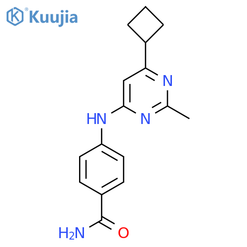 4-[(6-Cyclobutyl-2-methylpyrimidin-4-yl)amino]benzamide structure