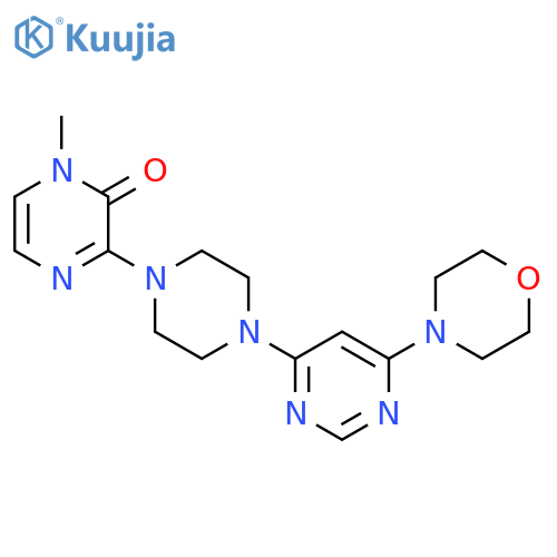 1-methyl-3-{4-[6-(morpholin-4-yl)pyrimidin-4-yl]piperazin-1-yl}-1,2-dihydropyrazin-2-one structure