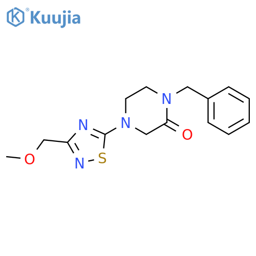 1-benzyl-4-[3-(methoxymethyl)-1,2,4-thiadiazol-5-yl]piperazin-2-one structure