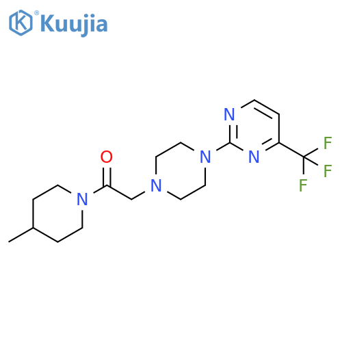 1-(4-methylpiperidin-1-yl)-2-{4-[4-(trifluoromethyl)pyrimidin-2-yl]piperazin-1-yl}ethan-1-one structure