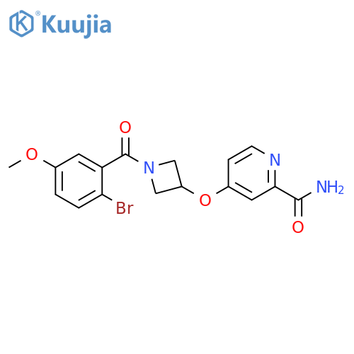 4-{[1-(2-bromo-5-methoxybenzoyl)azetidin-3-yl]oxy}pyridine-2-carboxamide structure