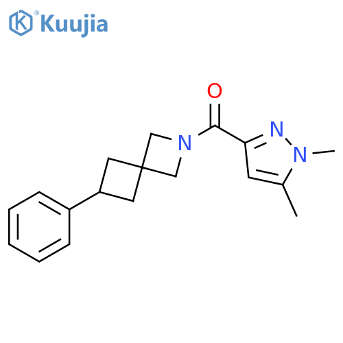 2-(1,5-dimethyl-1H-pyrazole-3-carbonyl)-6-phenyl-2-azaspiro[3.3]heptane structure