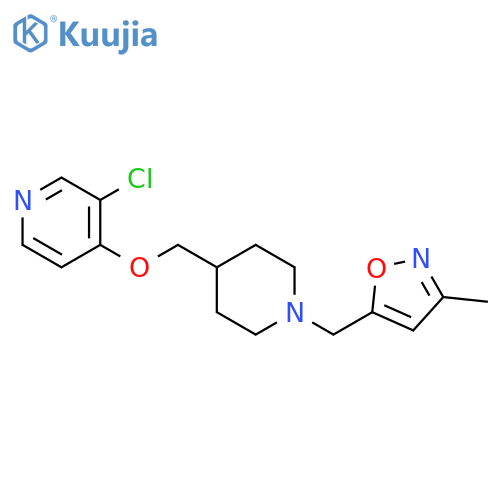 3-chloro-4-({1-[(3-methyl-1,2-oxazol-5-yl)methyl]piperidin-4-yl}methoxy)pyridine structure