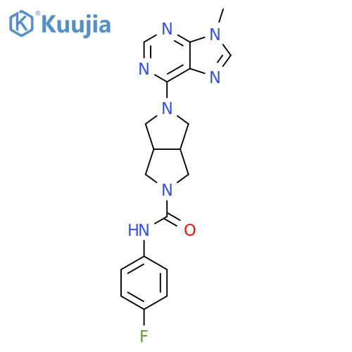 N-(4-fluorophenyl)-5-(9-methyl-9H-purin-6-yl)-octahydropyrrolo[3,4-c]pyrrole-2-carboxamide structure