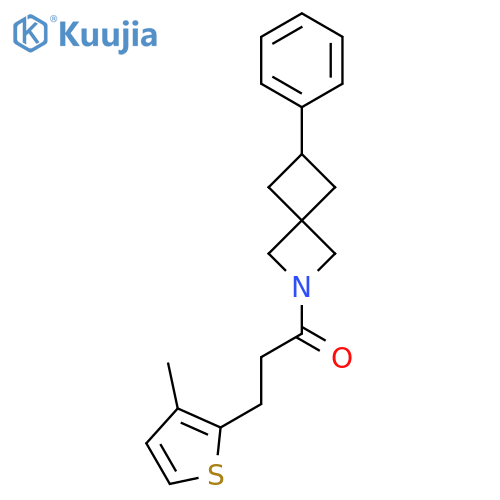 3-(3-Methylthiophen-2-yl)-1-{6-phenyl-2-azaspiro[3.3]heptan-2-yl}propan-1-one structure