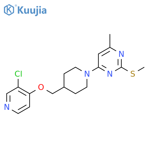 4-(4-{[(3-Chloropyridin-4-yl)oxy]methyl}piperidin-1-yl)-6-methyl-2-(methylsulfanyl)pyrimidine structure