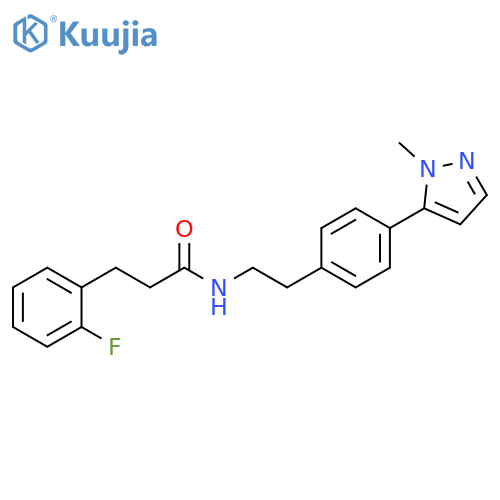 3-(2-fluorophenyl)-N-{2-[4-(1-methyl-1H-pyrazol-5-yl)phenyl]ethyl}propanamide structure