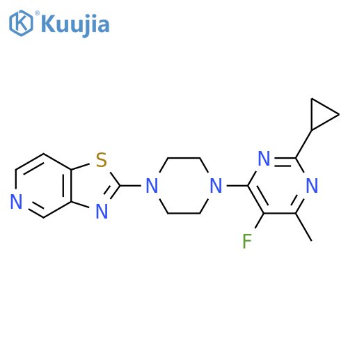 2-Cyclopropyl-5-fluoro-4-methyl-6-(4-{[1,3]thiazolo[4,5-c]pyridin-2-yl}piperazin-1-yl)pyrimidine structure