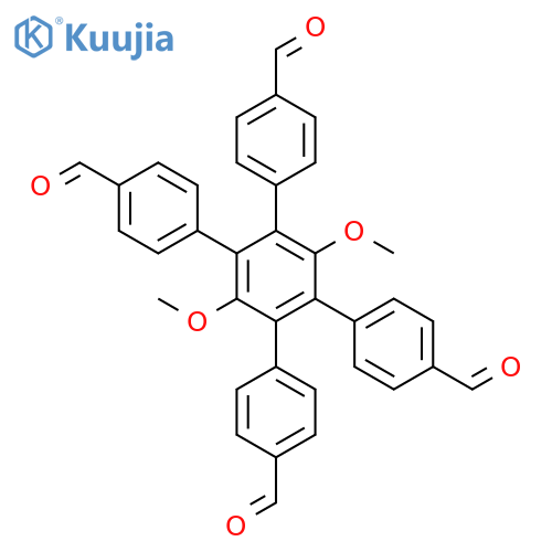 4',5'-Bis(4-formylphenyl)-3',6'-dimethoxy-[1,1':2',1''-terphenyl]-4,4''-dicarbaldehyde structure