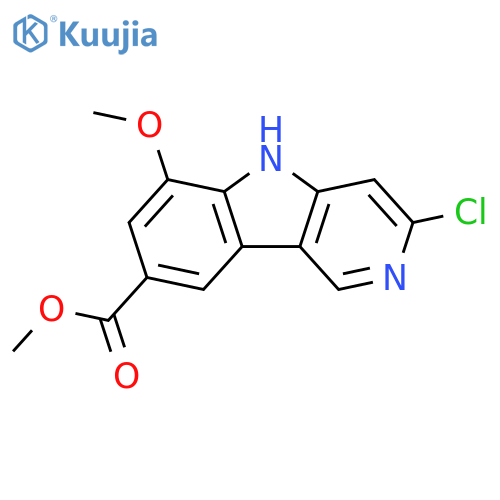 methyl 3-chloro-6-methoxy-5H-pyrido[4,3-b]indole-8-carboxylate structure