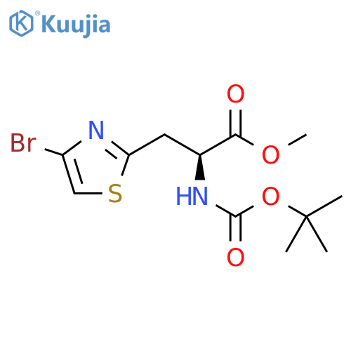 2-Thiazolepropanoic acid, 4-bromo-α-[[(1,1-dimethylethoxy)carbonyl]amino]-, methyl ester, (αS)- structure