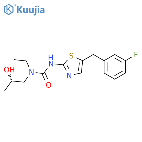 Urea, N-ethyl-N'-[5-[(3-fluorophenyl)methyl]-2-thiazolyl]-N-[(2S)-2-hydroxypropyl]- structure