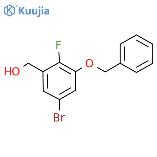 Benzenemethanol, 5-bromo-2-fluoro-3-(phenylmethoxy)- structure