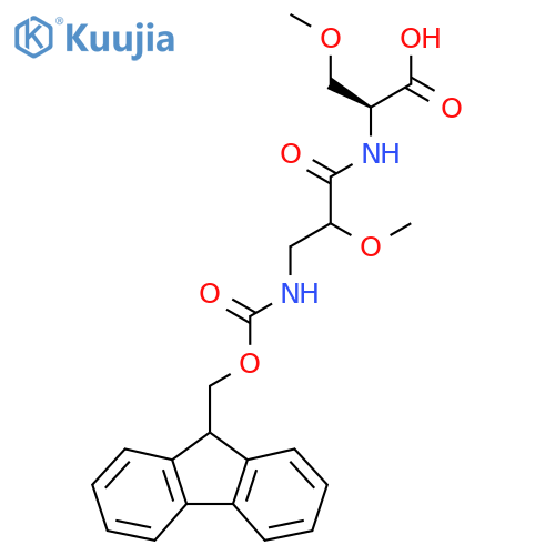 (2S)-2-3-({(9H-fluoren-9-yl)methoxycarbonyl}amino)-2-methoxypropanamido-3-methoxypropanoic acid structure