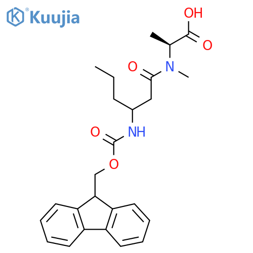 (2S)-2-3-({(9H-fluoren-9-yl)methoxycarbonyl}amino)-N-methylhexanamidopropanoic acid structure