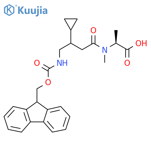 (2S)-2-3-cyclopropyl-4-({(9H-fluoren-9-yl)methoxycarbonyl}amino)-N-methylbutanamidopropanoic acid structure