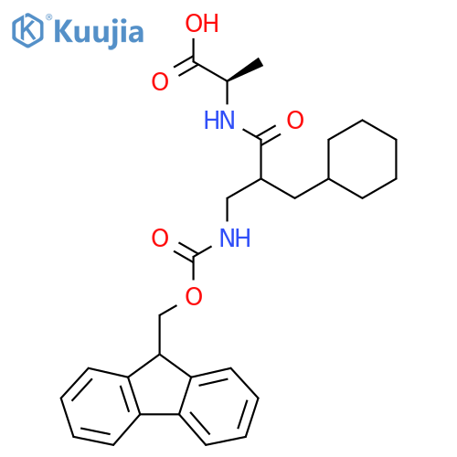 (2R)-2-2-(cyclohexylmethyl)-3-({(9H-fluoren-9-yl)methoxycarbonyl}amino)propanamidopropanoic acid structure