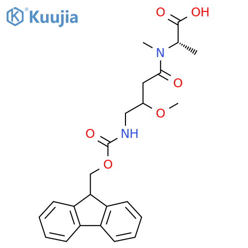 (2S)-2-4-({(9H-fluoren-9-yl)methoxycarbonyl}amino)-3-methoxy-N-methylbutanamidopropanoic acid structure