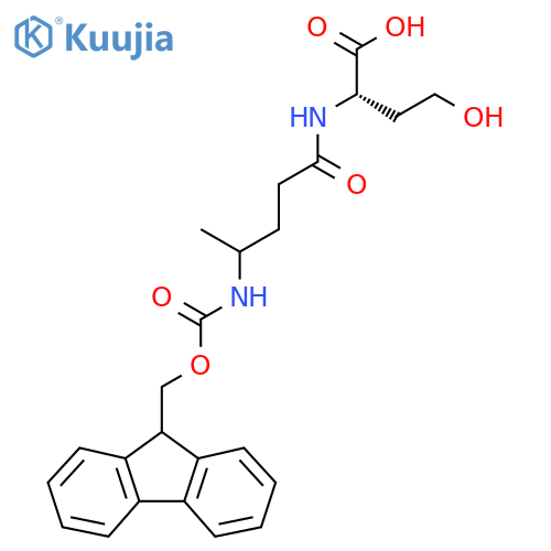 (2S)-2-4-({(9H-fluoren-9-yl)methoxycarbonyl}amino)pentanamido-4-hydroxybutanoic acid structure