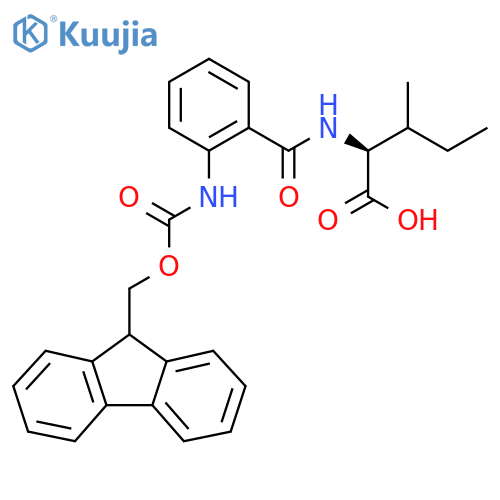 (2S)-2-{2-({(9H-fluoren-9-yl)methoxycarbonyl}amino)phenylformamido}-3-methylpentanoic acid structure