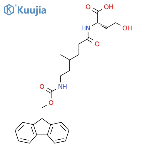 (2S)-2-6-({(9H-fluoren-9-yl)methoxycarbonyl}amino)-4-methylhexanamido-4-hydroxybutanoic acid structure