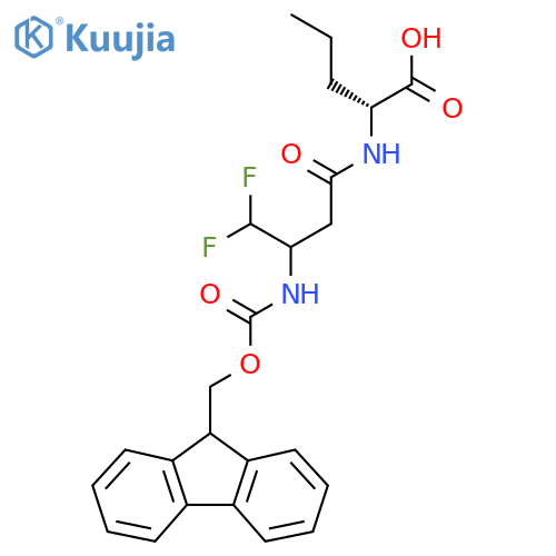 (2R)-2-3-({(9H-fluoren-9-yl)methoxycarbonyl}amino)-4,4-difluorobutanamidopentanoic acid structure