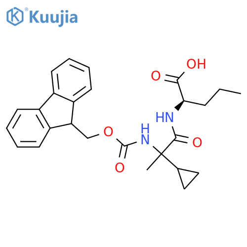 (2R)-2-2-cyclopropyl-2-({(9H-fluoren-9-yl)methoxycarbonyl}amino)propanamidopentanoic acid structure