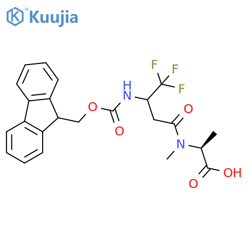 (2S)-2-3-({(9H-fluoren-9-yl)methoxycarbonyl}amino)-4,4,4-trifluoro-N-methylbutanamidopropanoic acid structure