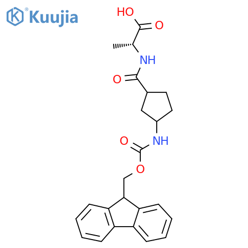 (2R)-2-{3-({(9H-fluoren-9-yl)methoxycarbonyl}amino)cyclopentylformamido}propanoic acid structure