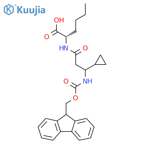 (2S)-2-3-cyclopropyl-3-({(9H-fluoren-9-yl)methoxycarbonyl}amino)propanamidohexanoic acid structure